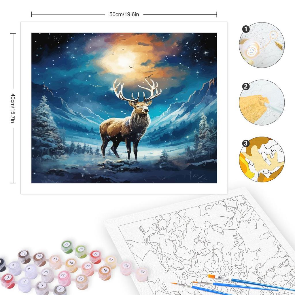 RUOPOTY Frame 40x50cm Paint By Numbers For Adults Deer Painting By Numbers Animals Canvas Painting Wall Decor For DIY Gift Art