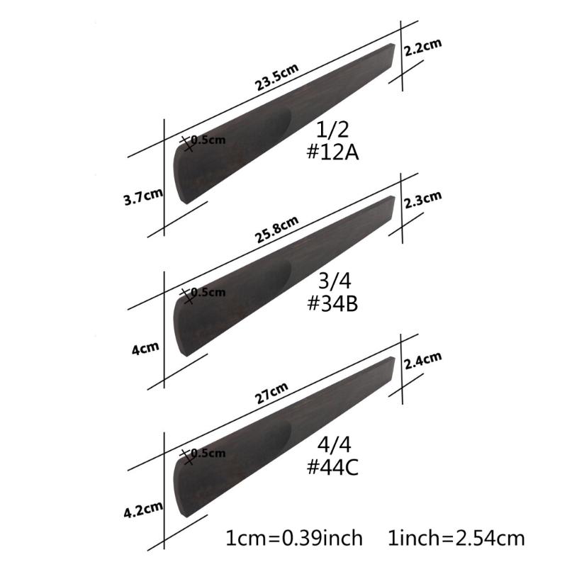 Violin Fingerboard Black Natural Ebony Wood Violin Finger Plate Fingerboard