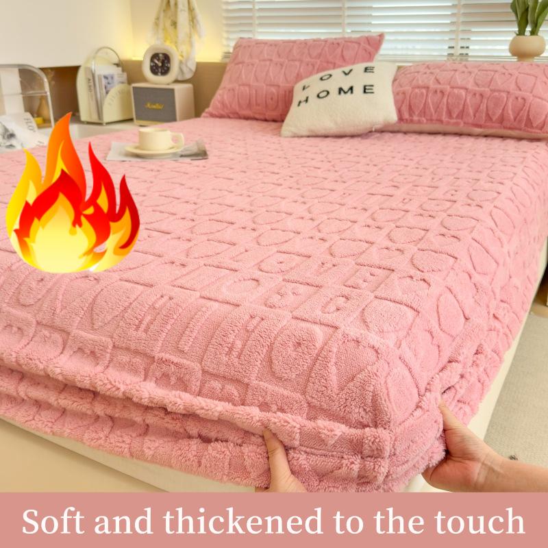 2025Warme Milch Samt Bettlaken Einzelstück Herbst Winter Bettdecke Taft Matratzenschoner