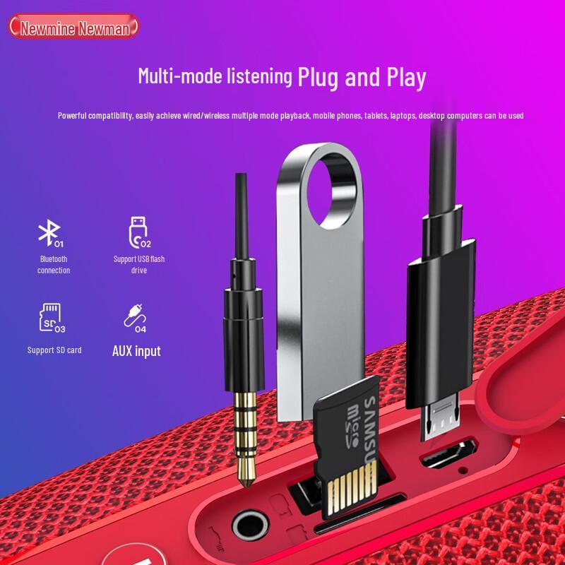 Newmine BT33 Portable Fabric Bluetooth Speaker CN Plug (adapter Included)