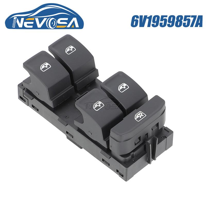 NEVOSA 6V1959857A For Skoda Fabia Rapid 2013 2015 Driver Door Master Window Control Switch Cuntrol Button 5JB959857 Green light