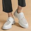 Summer Fashion Designer White Mesh Patchwork Breathable Thick-soled Elevator Shoes for Men Formal Wedding Prom Dress Footwear