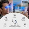 HUSTLR Zero Power Bluecut & Antiglare Computer Eyeglasses| Peyush Bansal Glasses | For Men & Women | Medium | LB E14058-W
