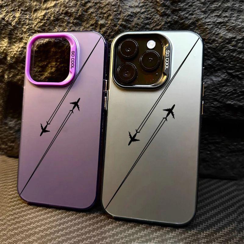Travel-Inspired Airplane Route Design TPU Basic Case for iPhone Pro Max 14 13 12 11 XS X XR 7 8 Plus 15 Matte Hard Back Cover