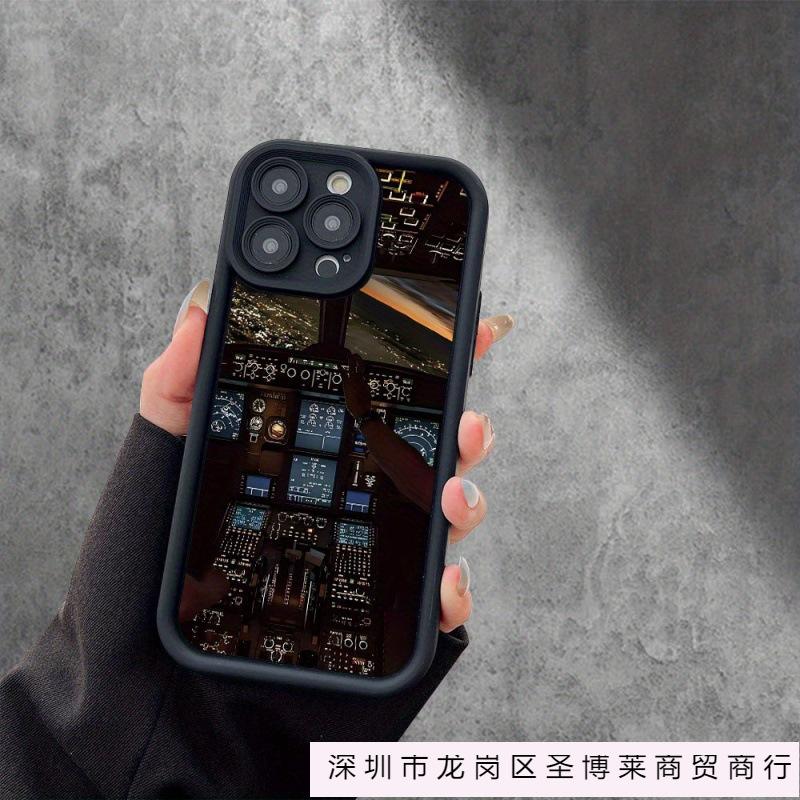 Aircraft Cab Night Scene for iPhone16promax Mobile Phone Case Apple 16/15 Silicone 13 Soft X Anti-drop