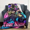 Couverture en Flanelle Personnalisable Nom Anime JJBA Impression Haute Qualité Chaude Confortable Couverture Toutes Saisons Parfaite pour Cadeaux Décoration Intérieure