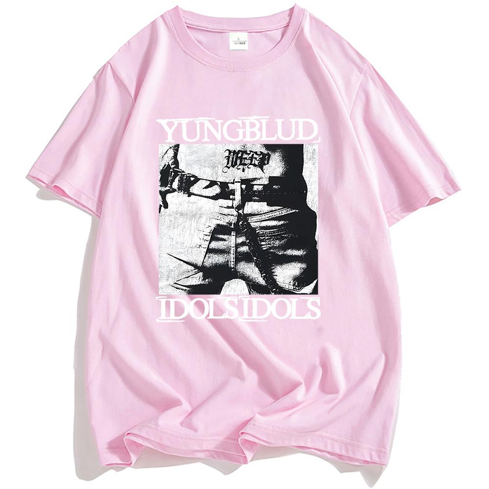Idols Tetování Tričko YUNGBLUD Zpěvák Potisk Trička Bavlna Krátký Rukáv Letní Tričko Unisex Streetwear Hip Hop Pánská Trička Top