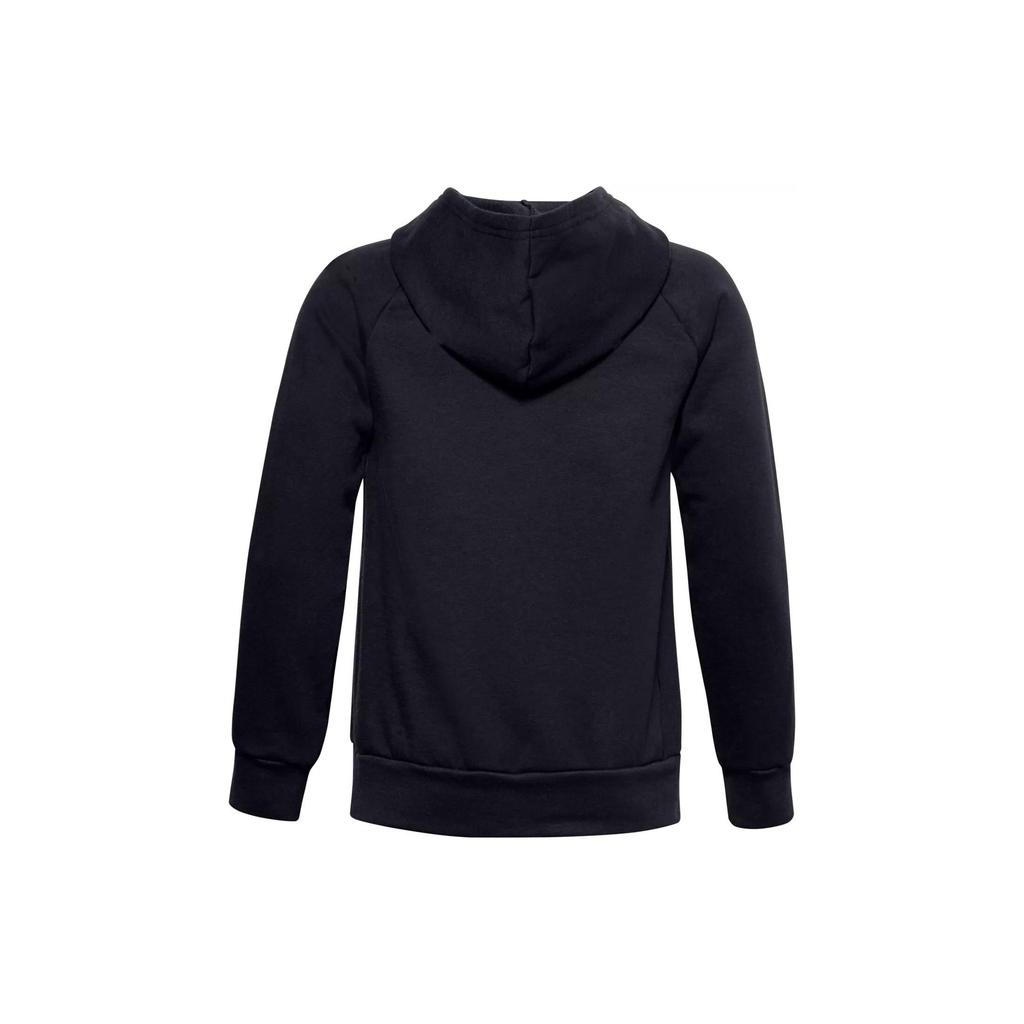 Under Armour Rival Fleece Letter Logo Printed Hooded Pullover Kids hoodies Black 1357585-001