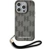 Karl Lagerfeld KLHCP15LHKDPNSK iPhone 15 Pro 6.1" black/black hardcase IML Mono KL Pattern & Cord