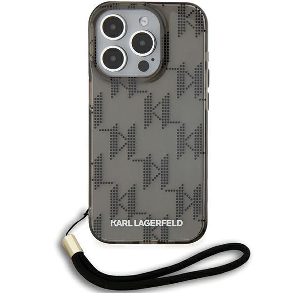 Karl Lagerfeld KLHCP15LHKDPNSK iPhone 15 Pro 6.1" black/black hardcase IML Mono KL Pattern & Cord