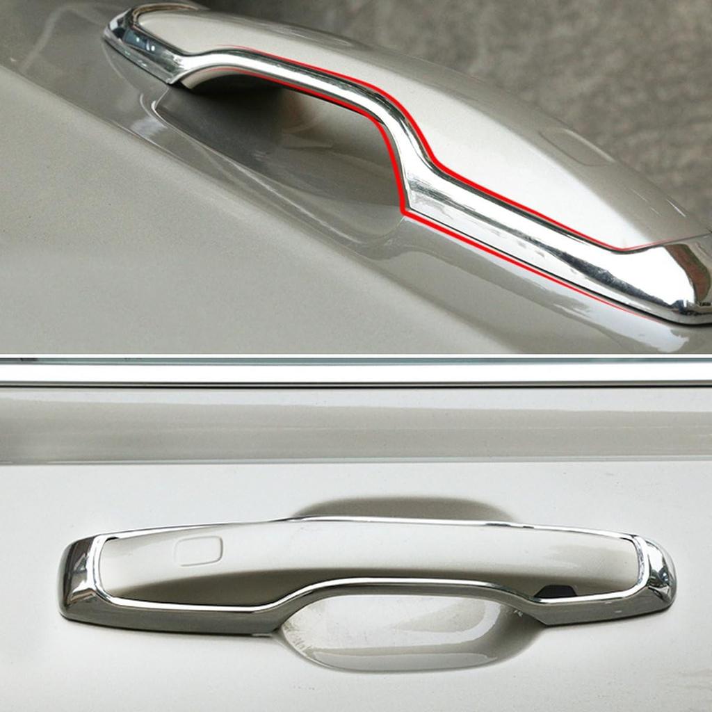4Pcs Chrome Exterior Side Door Handle Frame Cover Ring Trim for XC60 2018-2022,for XC90 2016-2022,for Volvo S90 2017-2022, for V90 2017-2021