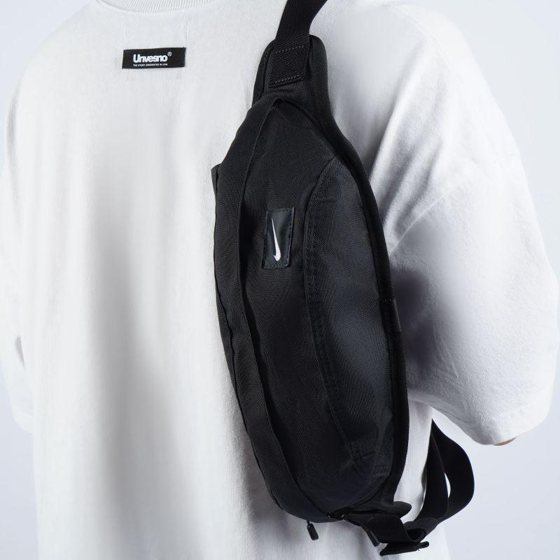 Nike Polyester One Shoulder Crossbody Bag, Sling Bag, Fanny Pack Regular Unisex Pure Black Casual BZ9814-067