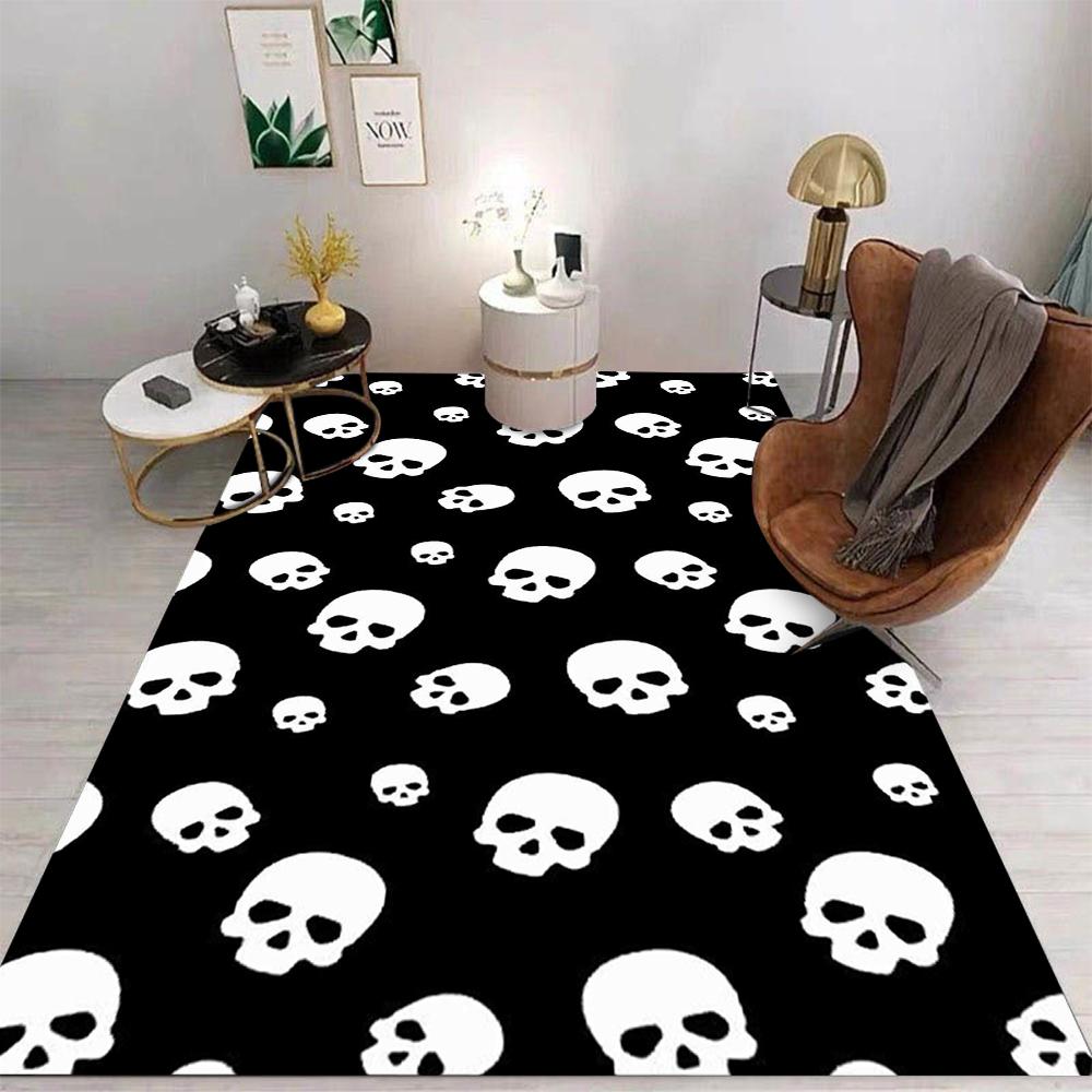Rose Skull Printed Carpet Carpets for Living Room Rugs for Bedroom Washroom Floor Mat Home Decoration Gift