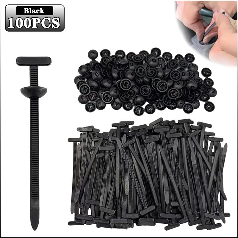 20-200PCS Heavy Duty Nylon Cable Tie Buckle with Pin Button Universal Zip Ties for Car Fender Engine Guard Trunk Lining Repair