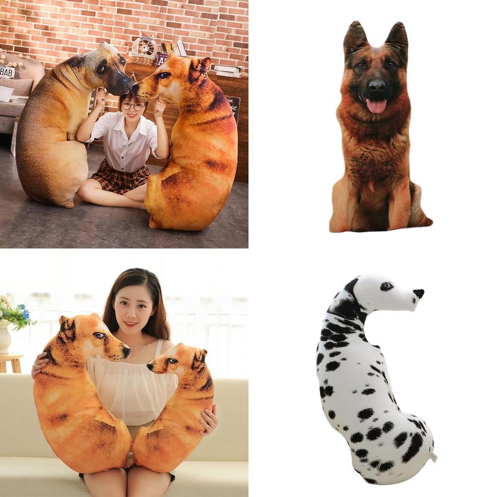 Creative 3d Simulation Dog Pillow, Plush Toy Dog Stuffed Animal For Kids, Short Plush Fabric, Pp Cotton Filling, Various Sizes And Colors