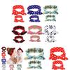 Trendy Geometric Print Family Headband Set With Polka Dots And Pet Bandana
