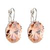 Sparkling Oval Zirconia Huggie Earrings with Cubic Design for Party Fashion