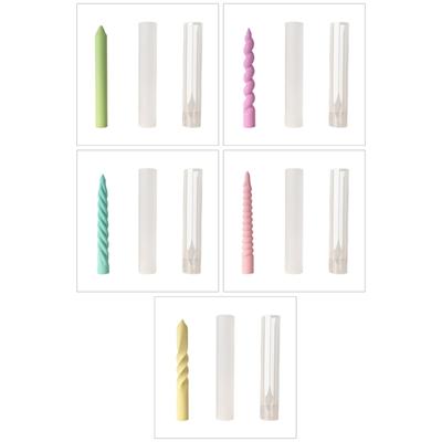 Delicate Spiricle Shape Silicone Mold DIY Wax Candle Molds Aromatherapy Casting Mould Handmade Long Cylinder Ornament