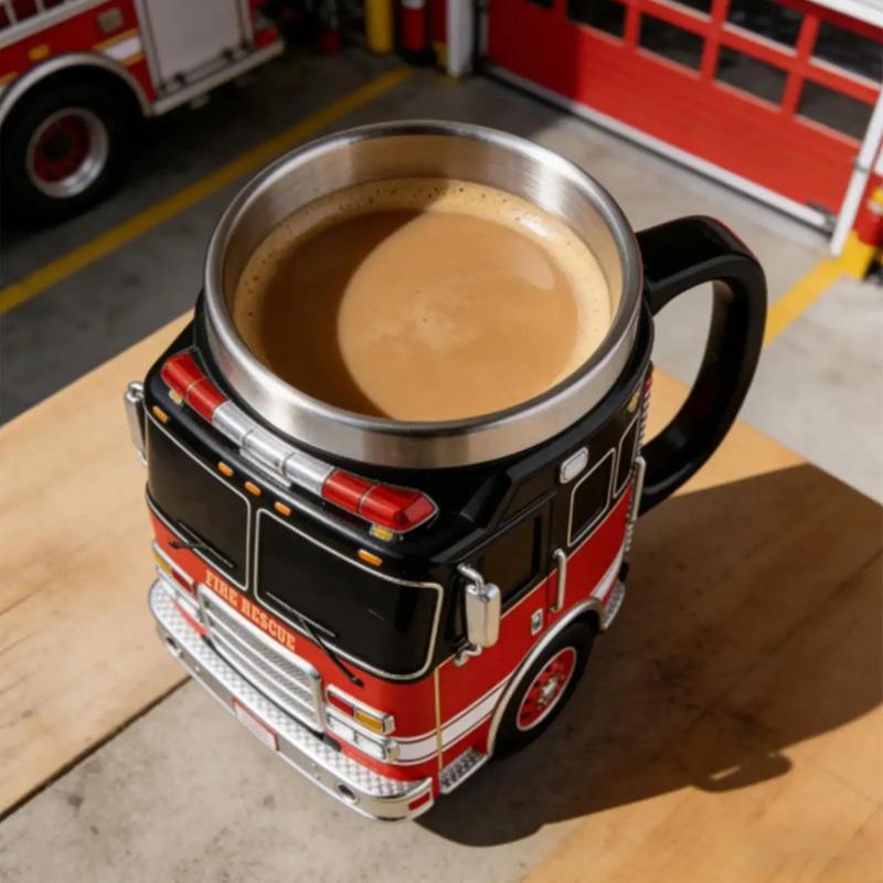 Funny Mugs Firefighting Coffee Mugs Creative Design Truck Coffee Mug  Firefighting Coffee Mugs Tea Cup for Hot Cold Water Juice