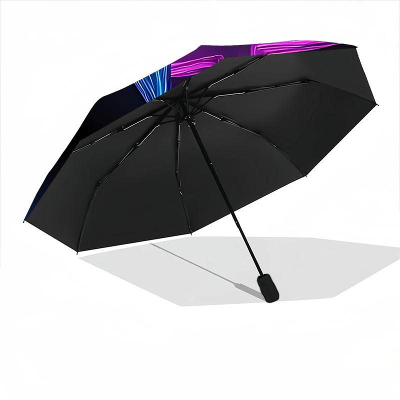 1pc Neon Stars Automatic Open/Close Umbrella, Compact Travel Umbrella, 8-Rib Sturdy Frame - Ideal Gift for Friends Yy251118017