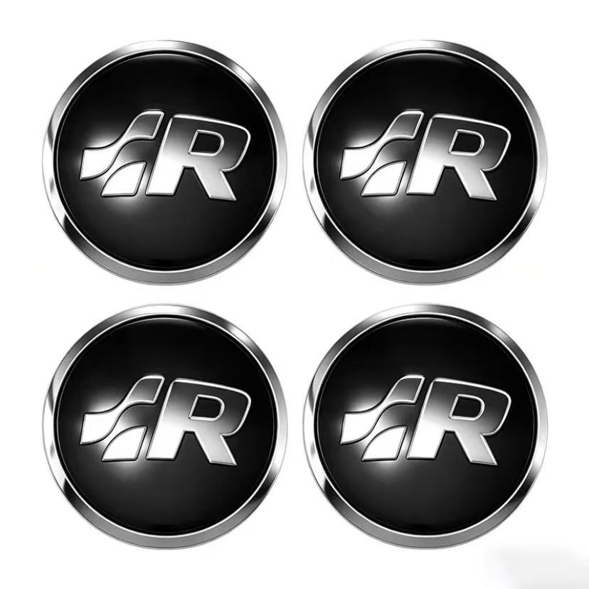 LVAXC1 4Pcs 56mm Car Wheel Center Stickers For VW GTI Polo Passat B6 B7 B8 Golf MK6 MK7 MK8 Tiguan Jetta ID.3 Beetle T-ROC CC Hub Cap