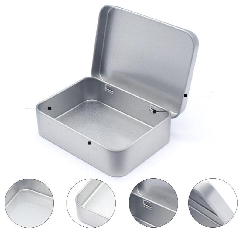 1Pcs Tin-Plated Slide Cover Storage Box Mini Metal Box Wedding Jewelry Pill Cases Portable Boxes Container Cosmetic Organizer