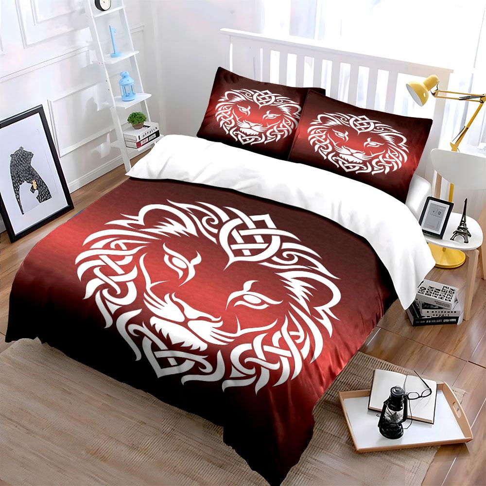 White Lion Head Design. Bedding Sets Duvet Cover Sets Duvet Covers Pillowcases(1 * Duvet Cover 2 * Pillowcases, Without Duvet Insert)
