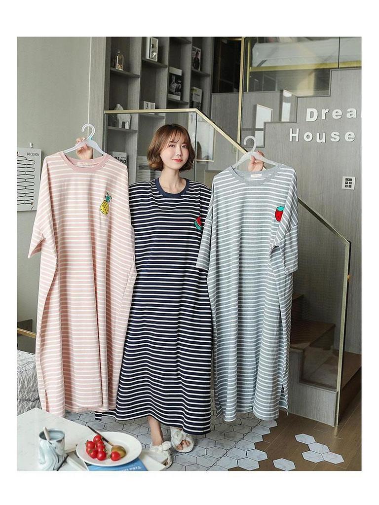 Popular Summer Milk Silk Cartoon Nightdress for Women - Short Sleeve, Loose Fit, Ideal for Students