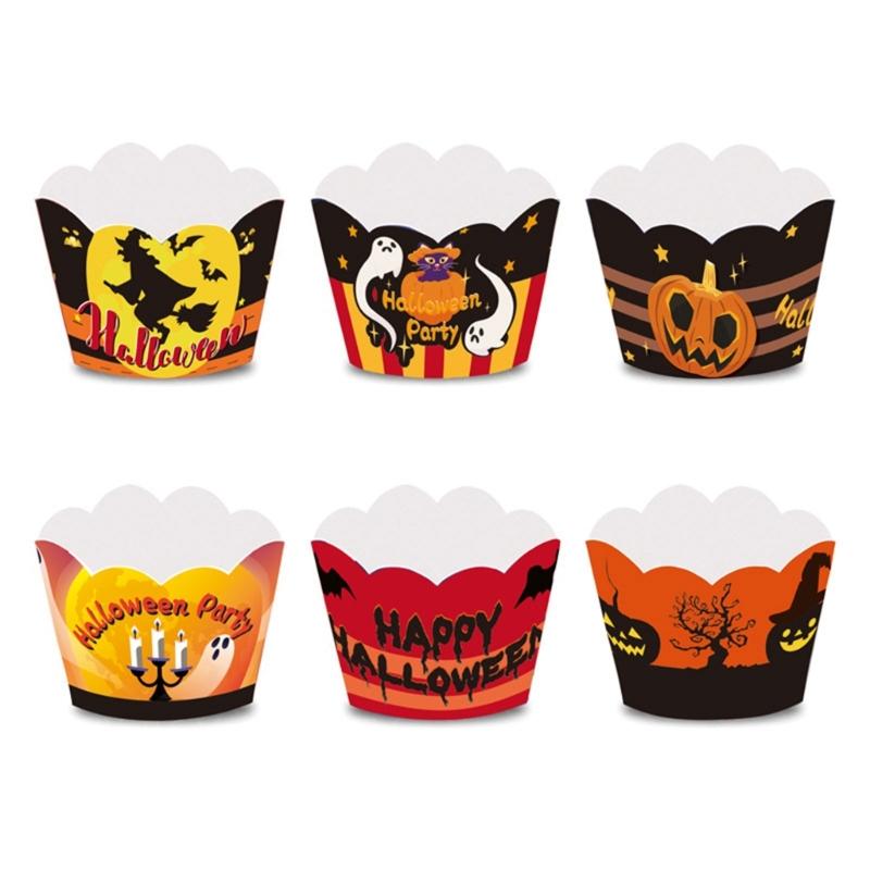 Halloween Cupcake Wraps Cheese Marker for Cheeseplate Appetizers Sandwiches Cupcake Muffin Wraps Party Supplies