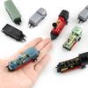 Autospielzeug 4 Stück Simulation Retro Dampflokomotive Legierung Maßstabsgetreues Modell Trägheits-Rückzieher Lernspielzeug für Kinder