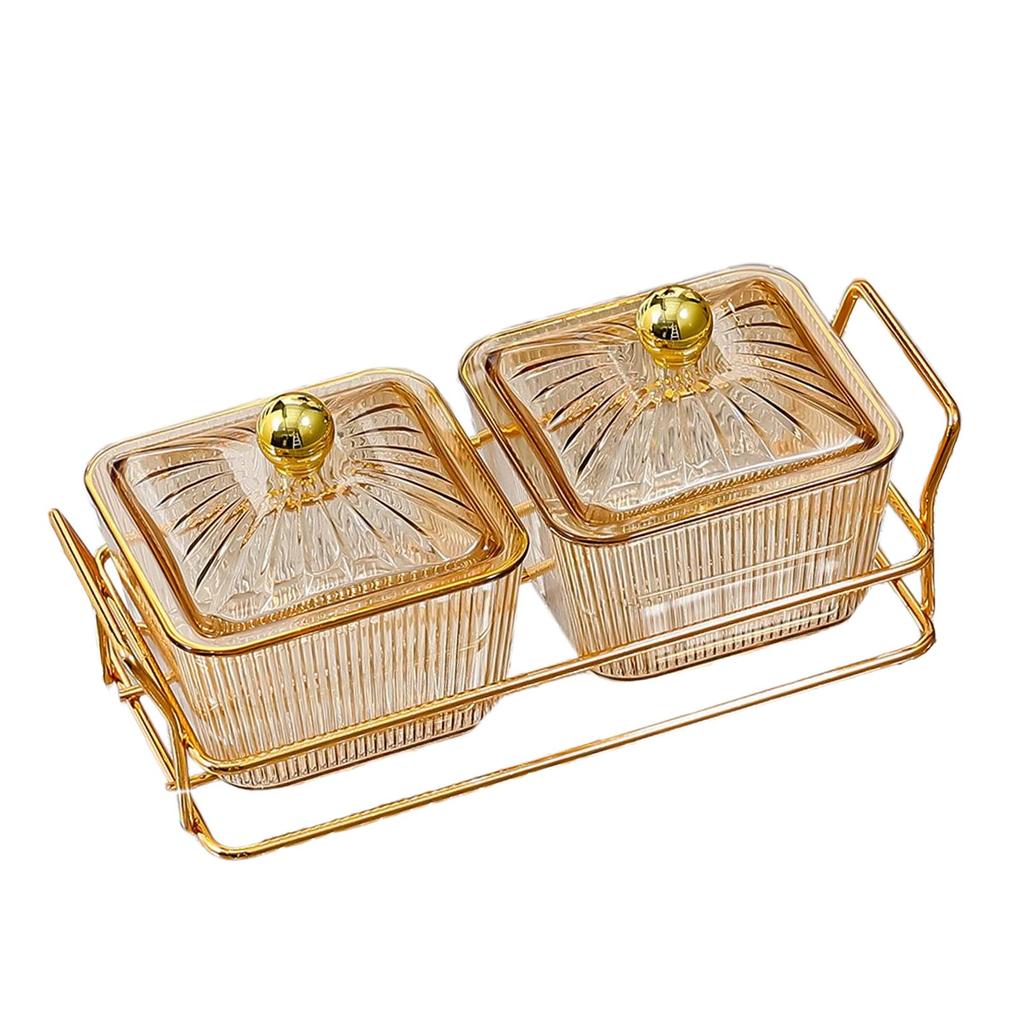 Creative Divided Serving Platter with Lid Appetizer Serving Tray Snack Dishes Food Storage Box Nuts Tray for Nuts Fruits