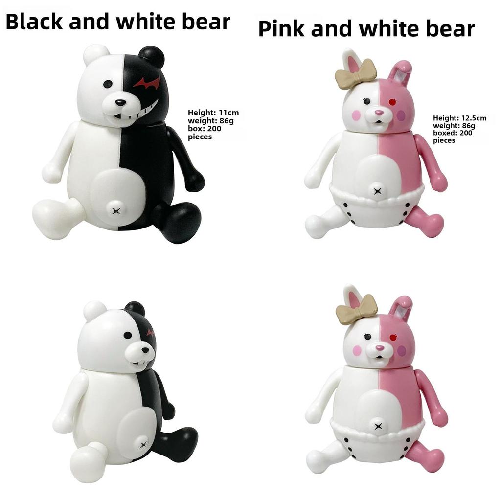 Danganronpa Trigger Happy Havoc Monokuma und Monomi PVC Modell Ornament mit beweglichen Gelenken als Geschenk