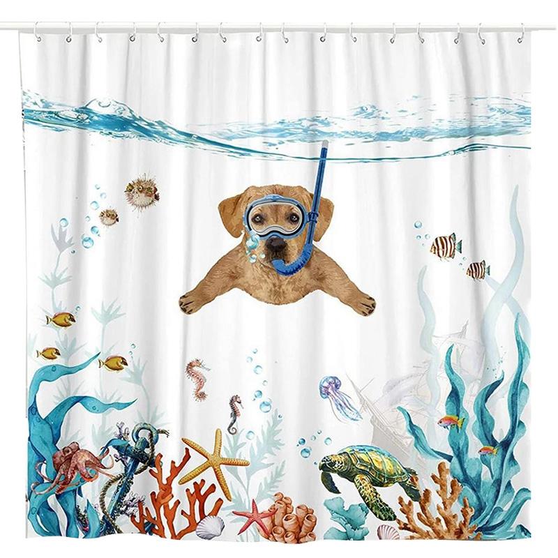 

Забавная шторка для душа с рисунком животных, занавеска для ванной 90*180cm