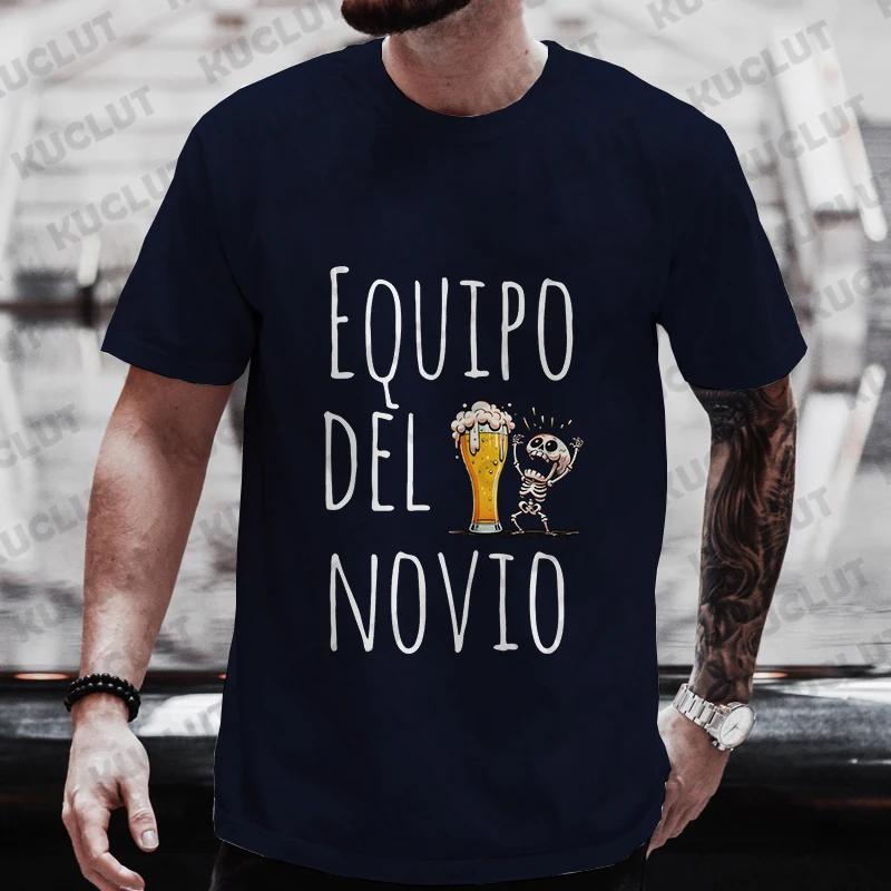 Spanish Evg Team Future Groom Man T Shirt Single Farewell Tees Wedding Top Funny Beer Bachelor Party Tshirt Father's Day Clothes