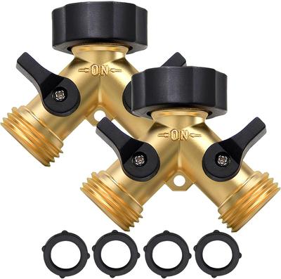Garden Hose Splitter 2 Way, Y Connector Brass Garden Hose Adapter