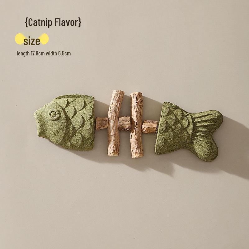 Catnip Fish Bone Chew Stick: Interactive Cat Teaser and Teeth Cleaner.