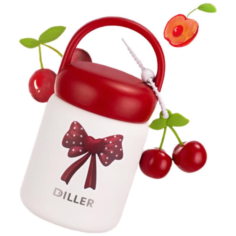 Dileber Cute Cherry 200ml Stainless Steel Insulated Bottle