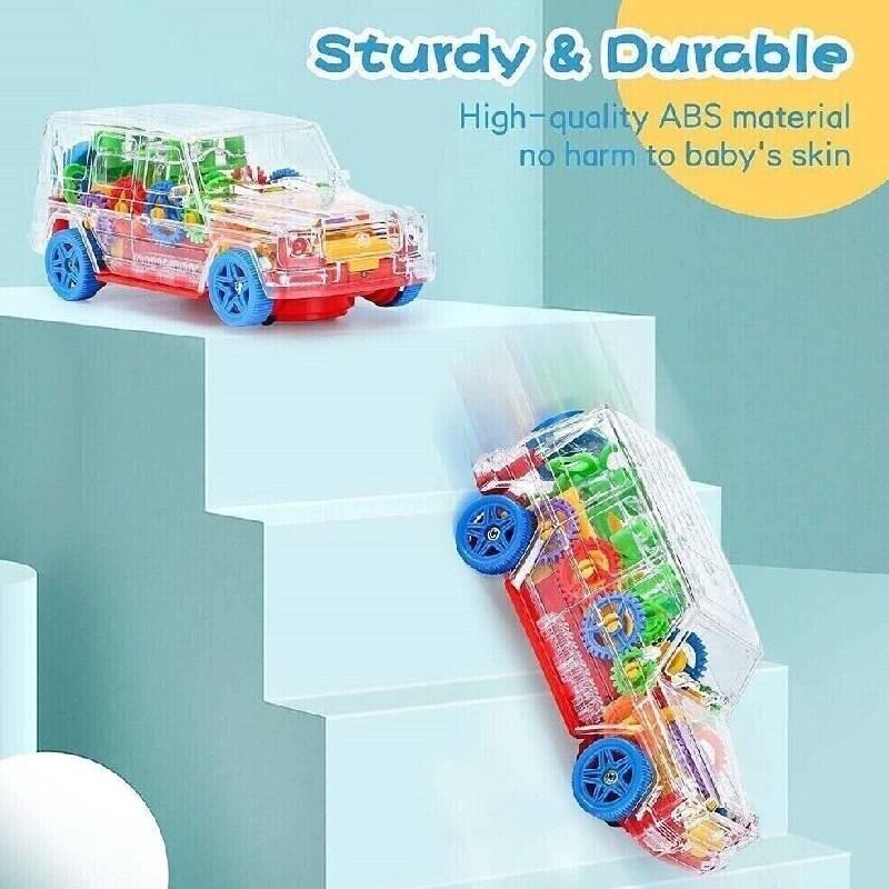 Transparent Gear Big G Electric Toy Car With Light And Music For Kids Emotional Development