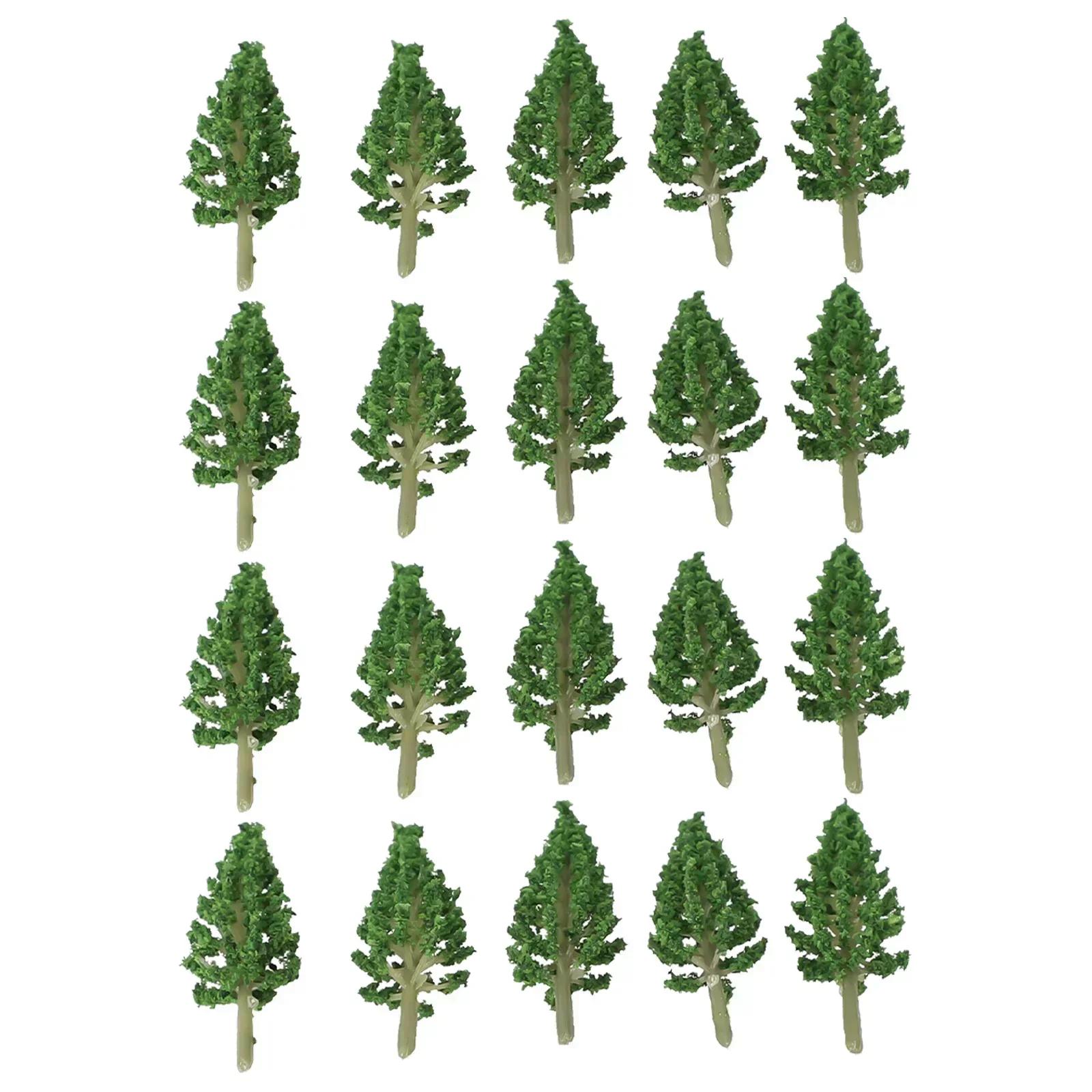 20pcs Model Trees 3D Landscape Artificial Miniature Pine Tree Layout Train Railway Model Trees Plastic Sandtable Model Scenery