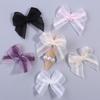 30-60pcs/lot 2.5x2.5cm Mesh Lace Ribbon Bows Mutilcolor Polyester Satin Ribbon Bow Flower DIY Decoration Headwear Accessories