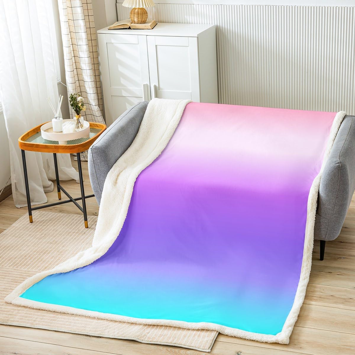 Kids Cartoon Pencil Sherpa Blanket Colorful Nursery Fleece Throw Blanket Cute Crayon Plush Blanket for Kids Boys Girls Funny Art 40x50in