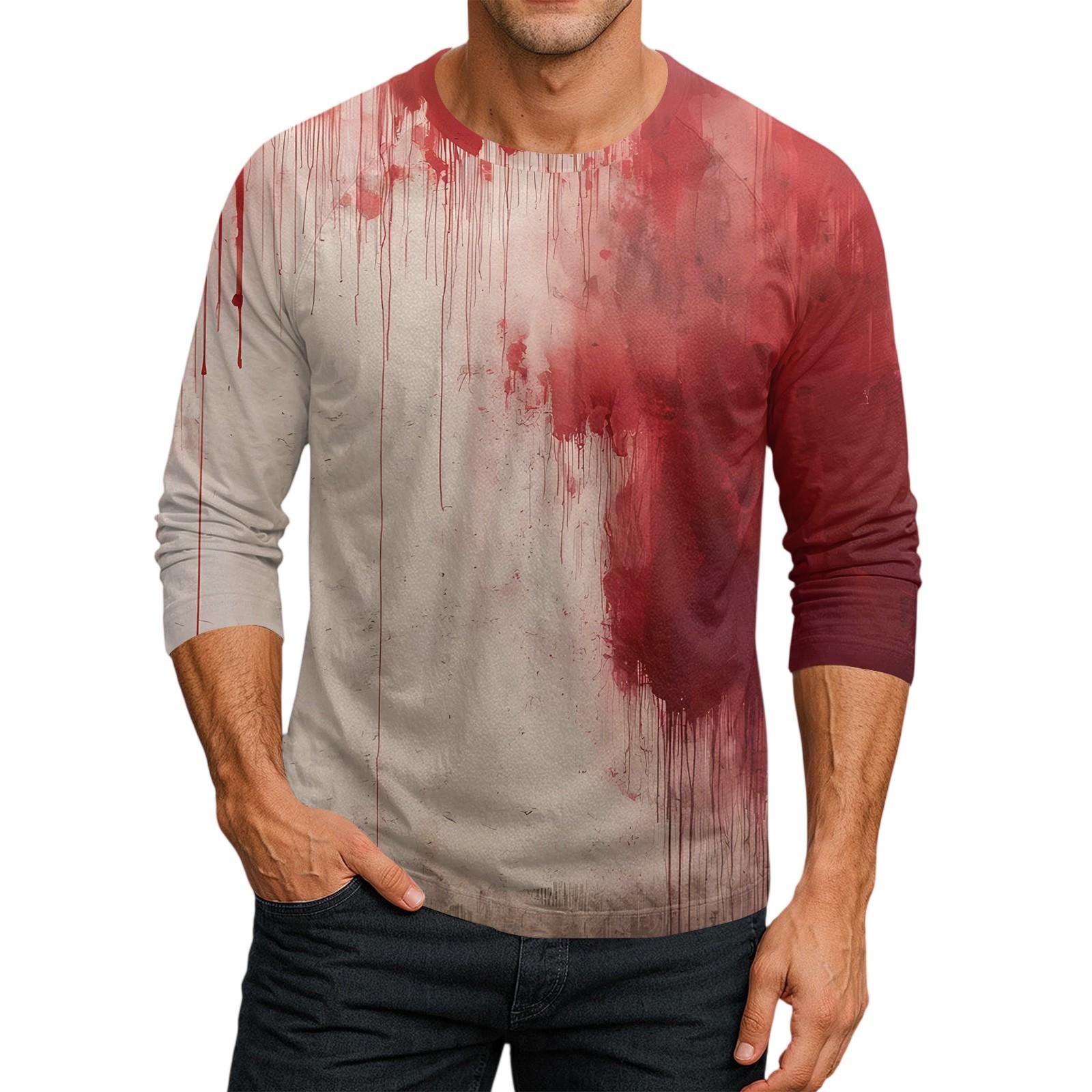 

Мужской топ-футболка с круглым вырезом и рукавами-плунжерами S красный