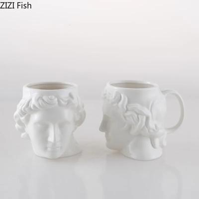 Kubek z rzeźbą głowy Apolla Ceramiczny kubek do kawy Kreatywny kubek w kształcie postaci Kubek do wody do biura Nowoczesny styl Domowy kubek do śniadania do mleka