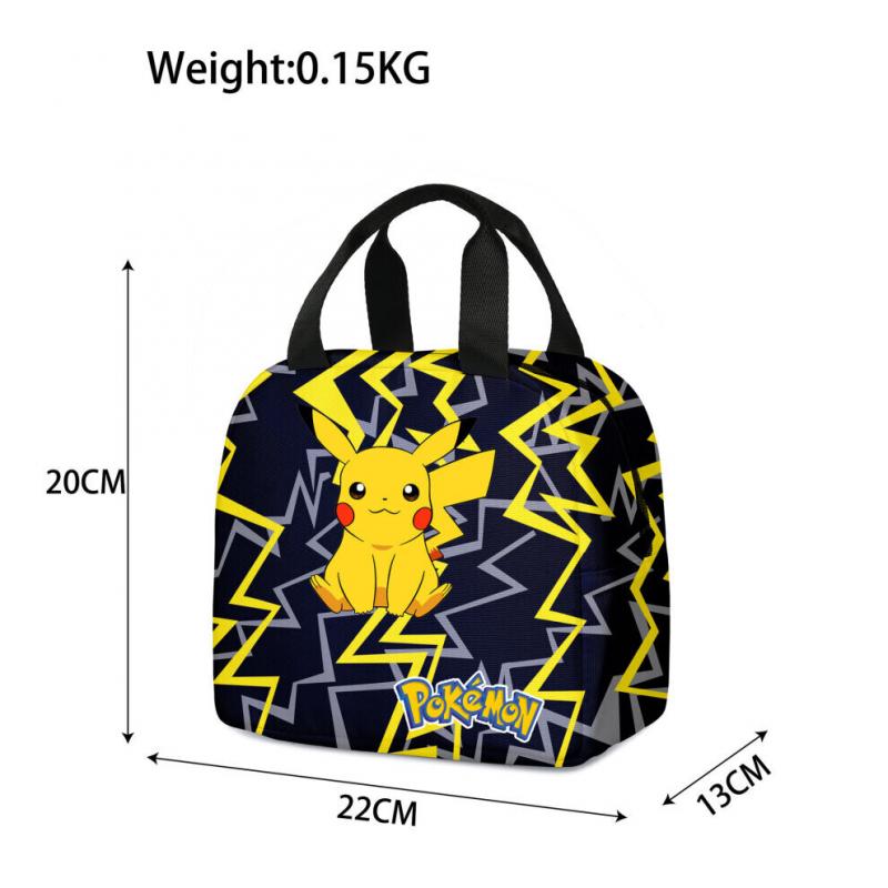 3PCS Pokémon Pikachu Backpack Lunch Bag Pencil Case Set Kids Student Pokemon Bag