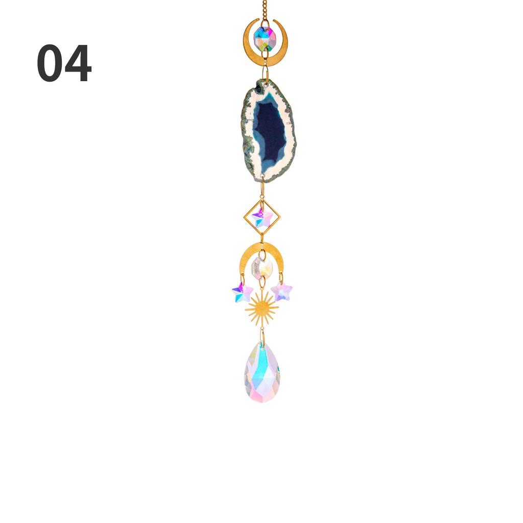 202324 Natursteine ​​Achat-Sonnenfänger Achat-Sonnenfänger für Regenbogenmacher zum Aufhängen, Kristall-Hexen-Sonnenfänger, Windspiel, Wanddekoration