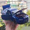 1:24 Nissan GTR SKYLINE Toys Models Alloy Diecast Cars Wheel Steering Miniature Vehicle Light Sound Sports Car Collect Souvenirs