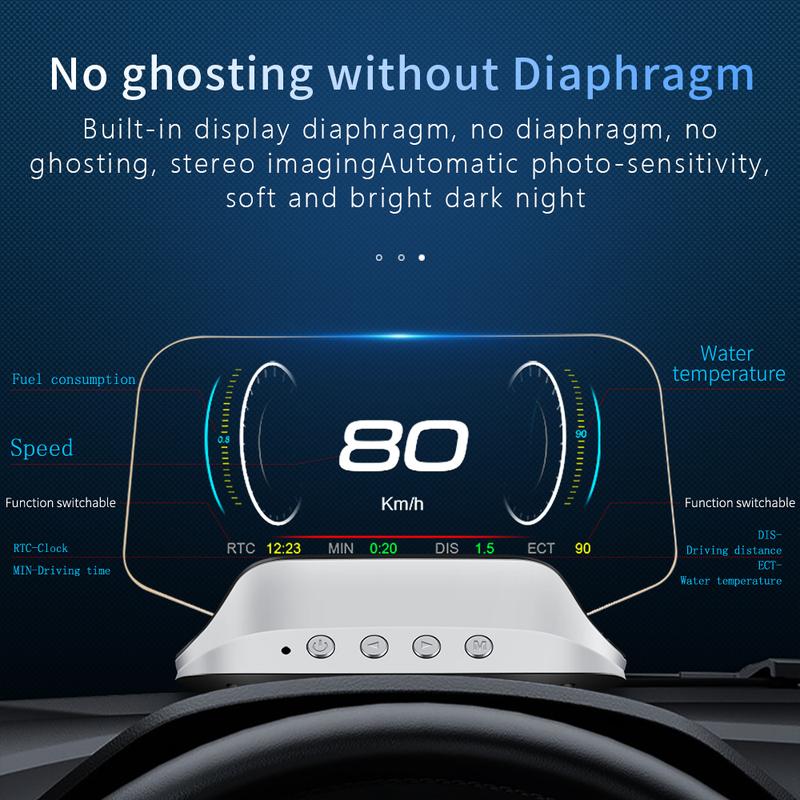 GPS + OBD Head Up Display C3 HUD Car Electronic Auto Speedometer Protable Car Accessories Navigation and Non Navigation Versions