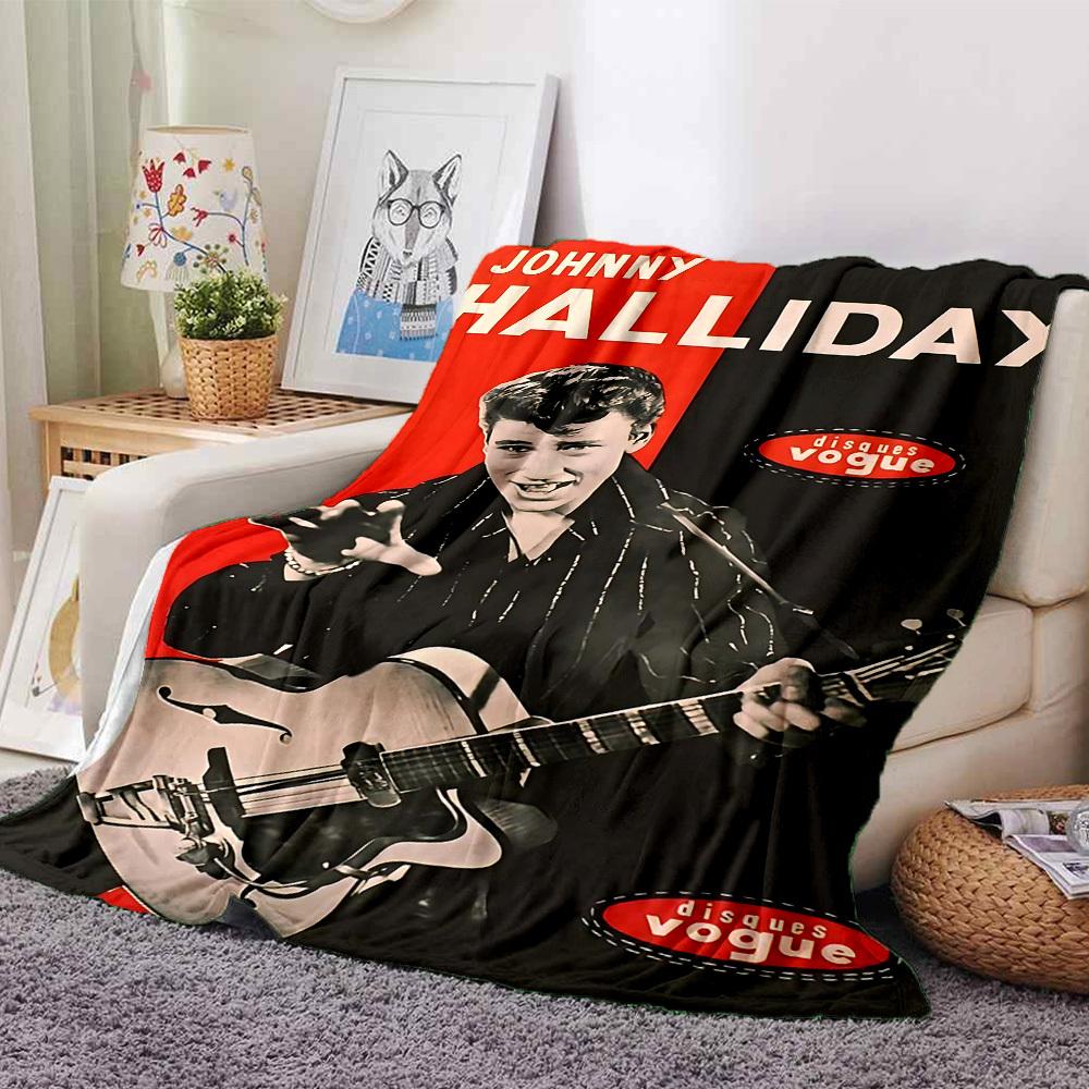 

1pc Johnny Halliday Soft Flannel All-Season Throw for Home, Office, Outdoor UseDurable Comfort 100564 80cmx120cm(31inx47in)