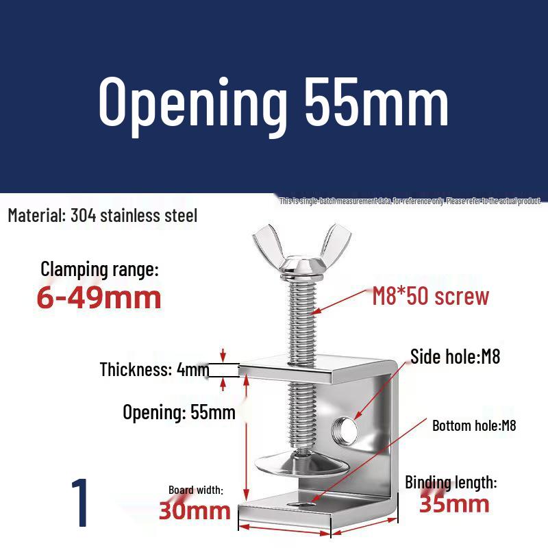 304 Stainless Steel Hand-Tightened U-Type/C-Type Pipe Clamp Fixture