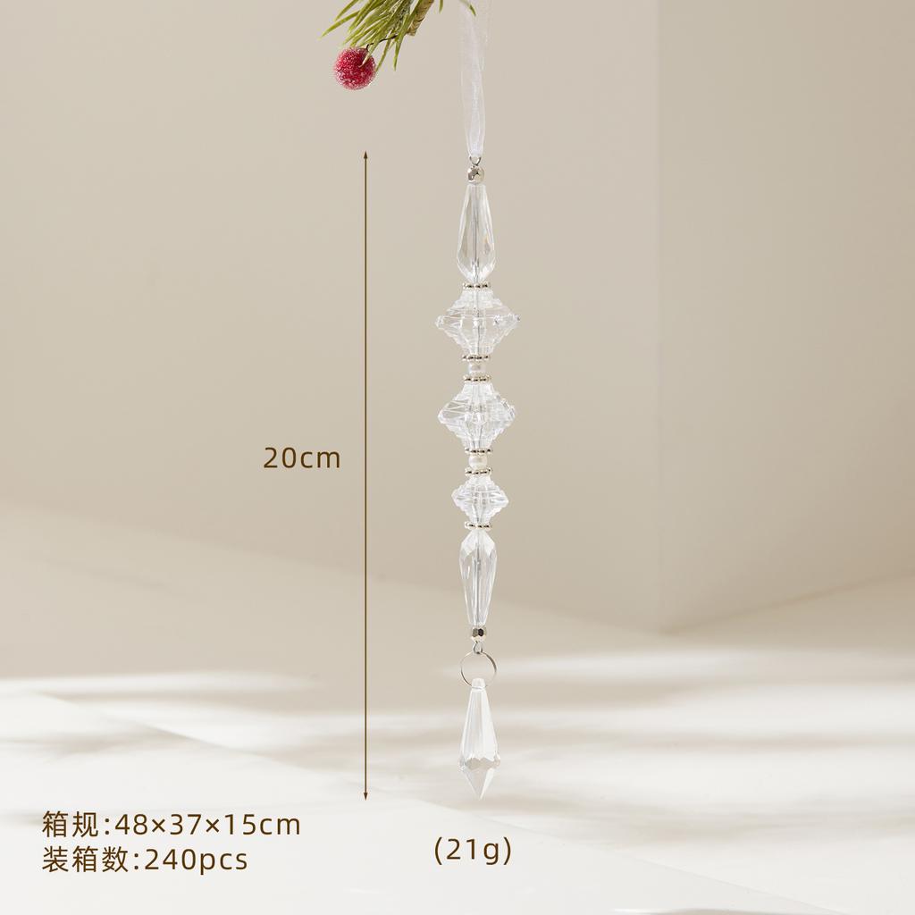 Metal Transparent Acrylic Christmas Ornament String Pendant for Tree Decoration, Festive Dress Hanging Decor with Crystal Effect